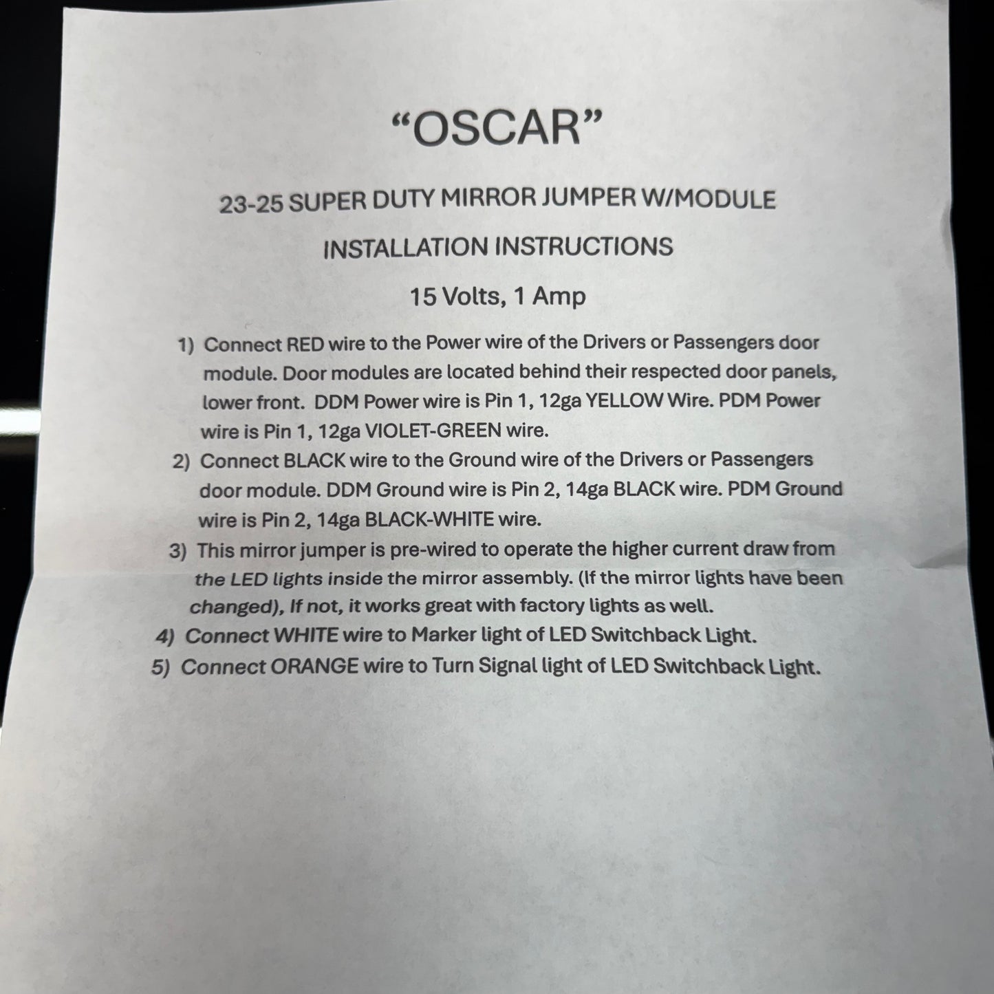 2023 - 2026 Super Duty Mirror Power Correction Harness - Precision Retrofits