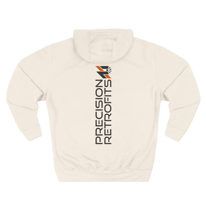 Three-Panel Fleece Hoodie | Stacked Logo