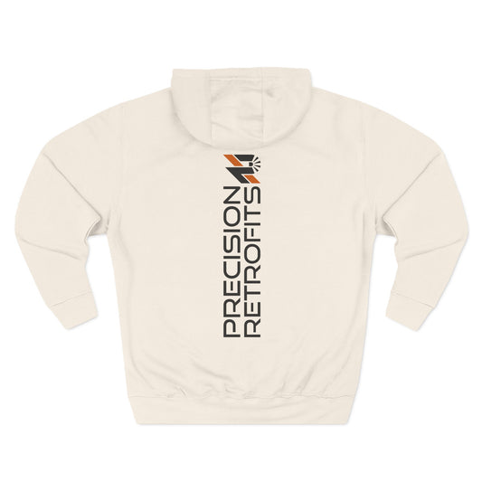 Three-Panel Fleece Hoodie | Stacked Logo