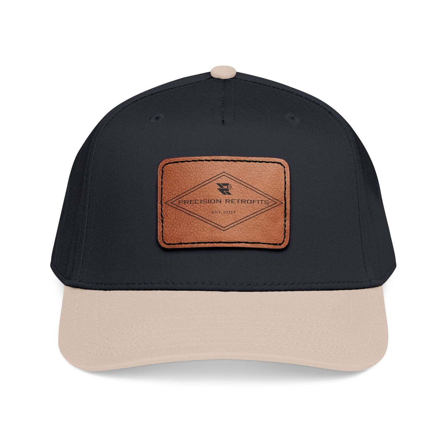 Leather Patch Mid-Profile Hat with Rectangular Leather Logo - Precision Retrofits