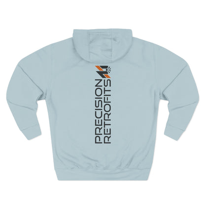 Three-Panel Fleece Hoodie | Stacked Logo