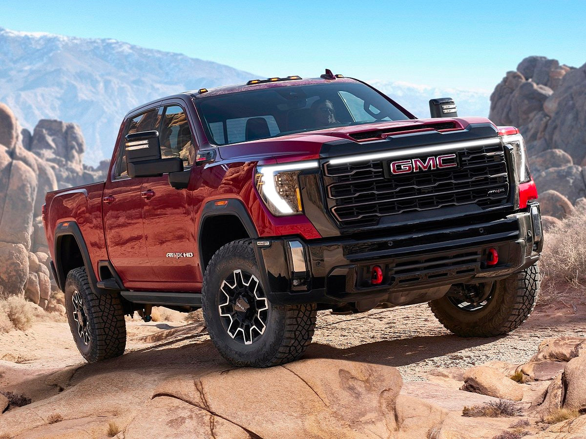 2024 – 2025 GMC Sierra 2500/3500 LED “Power” Grille Bar – SLE, SLT, Pro, AT4 & AT4X, IP67, Bolt-On, Black/Silver - Precision Retrofits