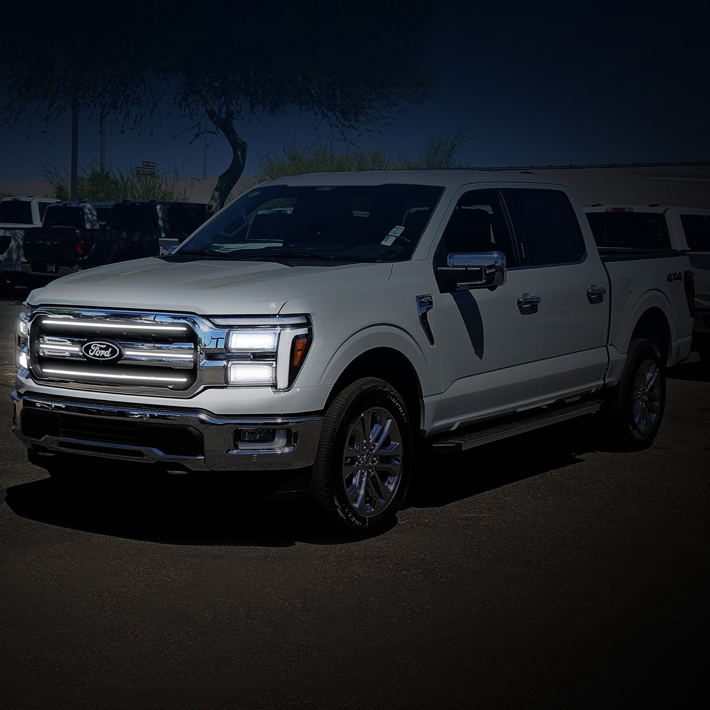 2024-2025 Ford F150 Lariat LED Grille Light Kit – White DRL Strip, IP67, Plug-and-Play Ready - Precision Retrofits