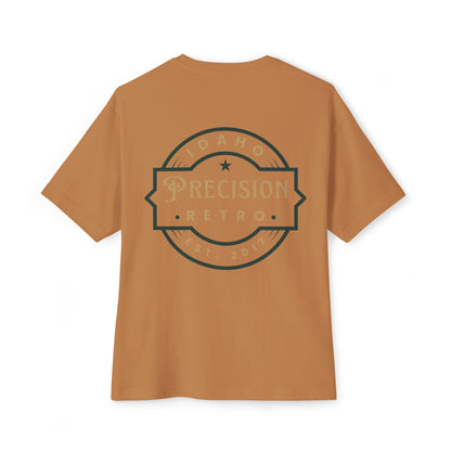 Precision Retro Idaho Logo Tee — Vintage Badge Oversized T‑Shirt - Precision Retrofits