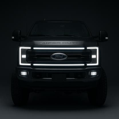 2017-2019 Ford F-250/F-350/F-450/F-550 “Ghost” LED Grille Light Kit – KR,LARIAT,XLT, XL, IP67 - Precision Retrofits