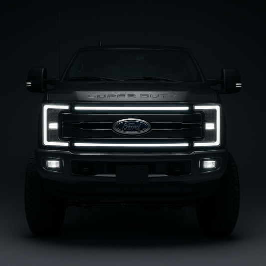2017-2019 Ford F-250/F-350/F-450/F-550 “Ghost” LED Grille Light Kit – KR,LARIAT,XLT, XL, IP67 - Precision Retrofits