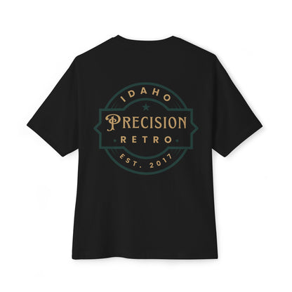 Precision Retro Idaho Logo Tee — Vintage Badge Oversized T‑Shirt - Precision Retrofits