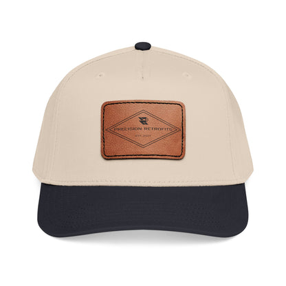 Leather Patch Mid-Profile Hat with Rectangular Leather Logo - Precision Retrofits