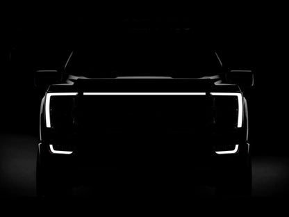 2021-2023 Ford F150 Lariat LED “Power” Grille Accent Bar – IP67, Black/Silver Frame - Precision Retrofits