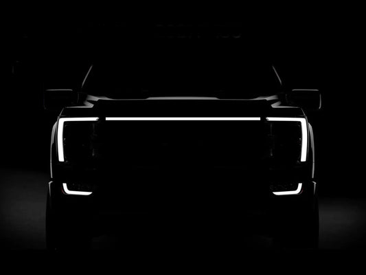 2021-2023 Ford F150 Lariat LED “Power” Grille Accent Bar – IP67, Black/Silver Frame - Precision Retrofits
