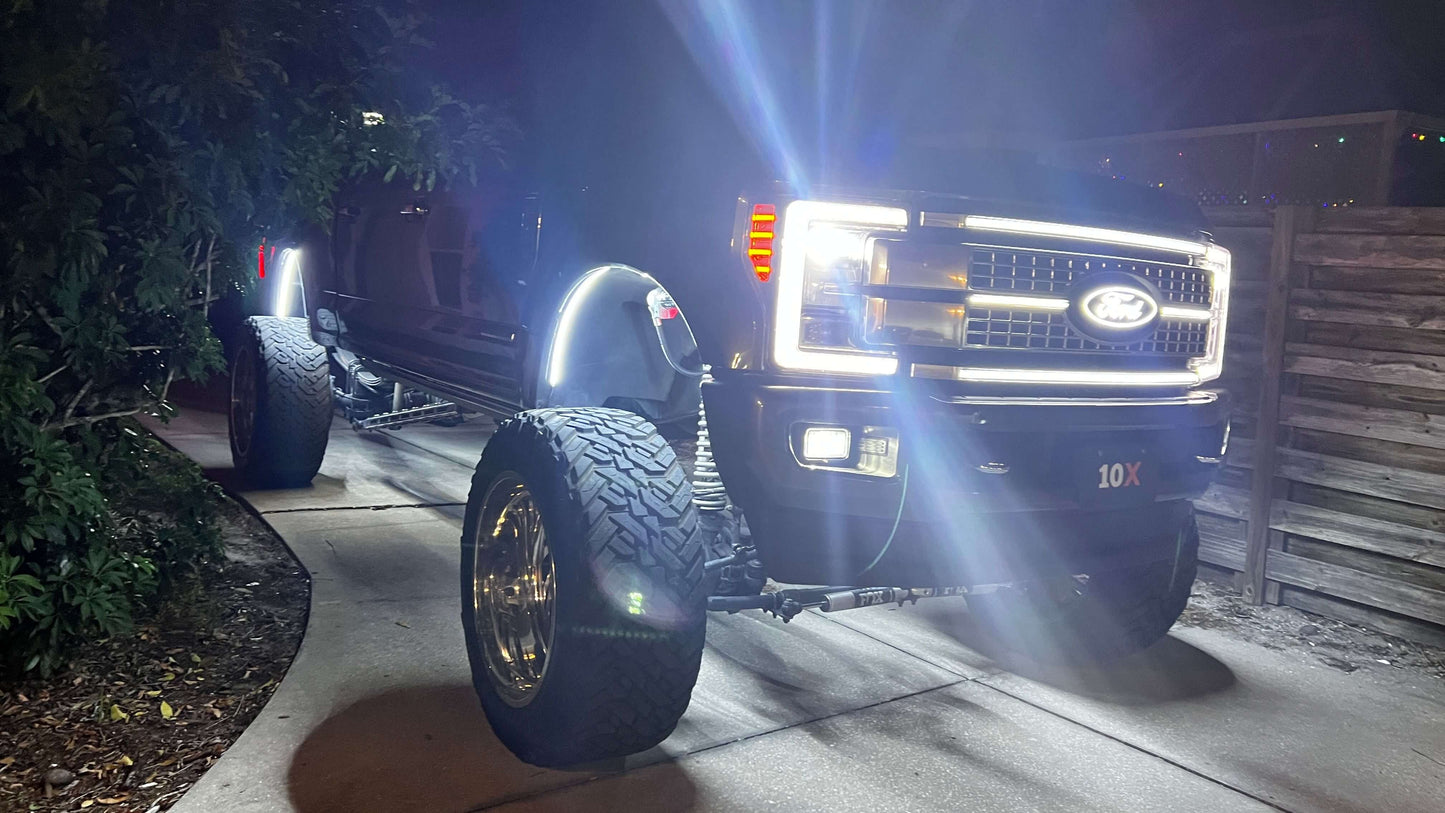 Fender-Well “Ghost” LED Light Kit – 4-Piece, Fits U.S. Full-Size Trucks w/ Plastic Liners, IP68, T52 Aluminum - Precision Retrofits